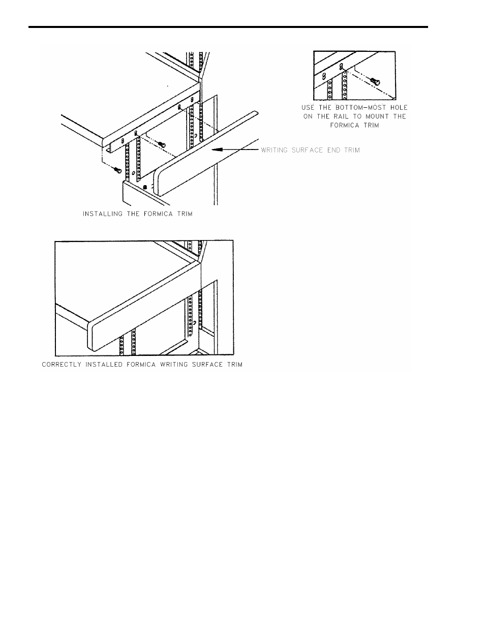 Figure 3-10 formica writing surface and trim, 9 formica writing surface and trim, 10 cabinetry options | 1 stabilizer kit (option 1) | EFJohnson VR-CM50 User Manual | Page 32 / 50