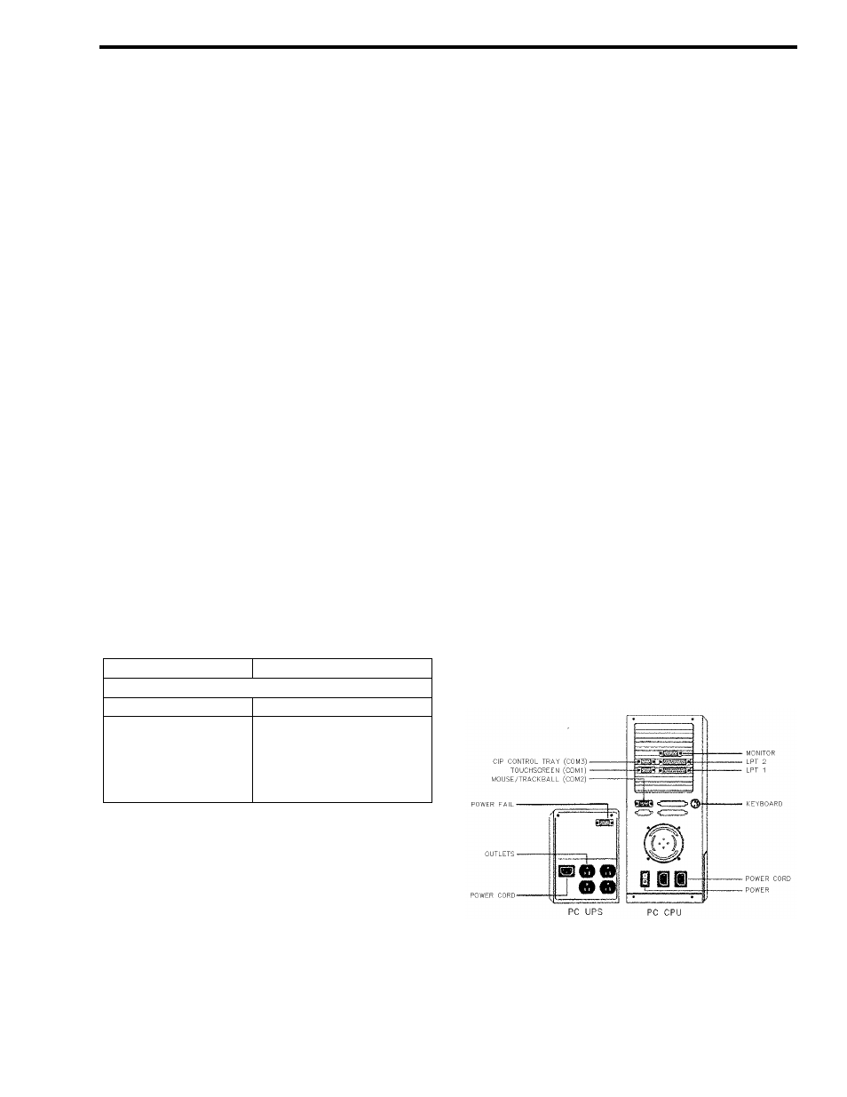 Section 5 crt-based electronics assembly part ii, 1 introduction, 2 install the pc and ups | Table 5-1 pc ups options, 3 connect the pc cpu and pc ups power cords, Figure 5-1 cpu and ups power connections | EFJohnson VR-CM50 User Manual | Page 41 / 50