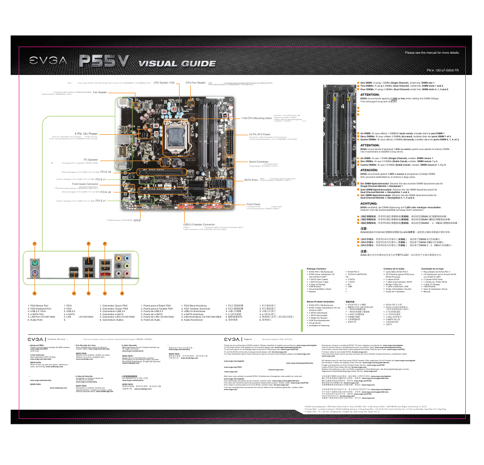 P55 v_e650 visual guide-back | EVGA P55 V User Manual | Page 2 / 2