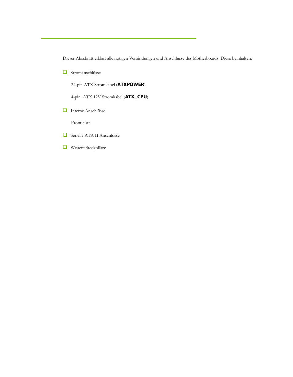 Pin atx stromkabel (atxpower), Verbindung der kabel | EVGA P55 Micro V User Manual | Page 37 / 77