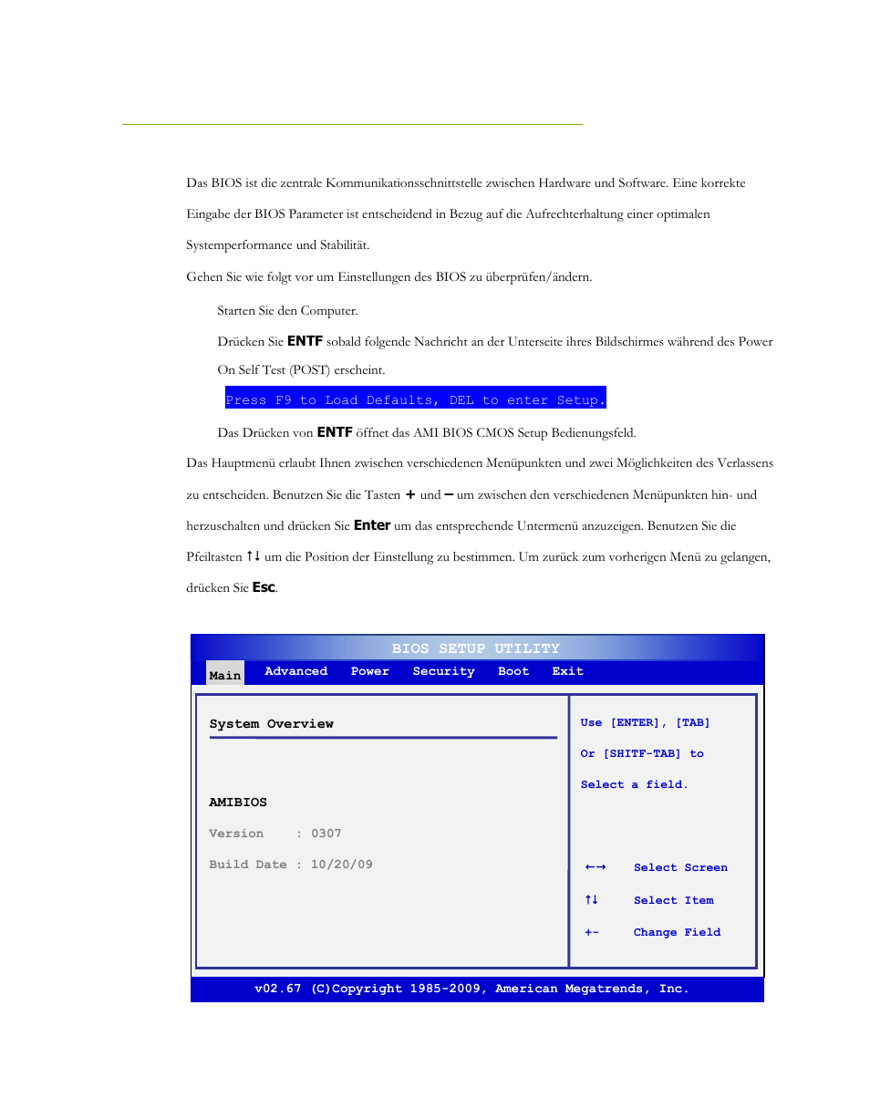 Aufrufen des bios setup | EVGA P55 Micro V User Manual | Page 41 / 77