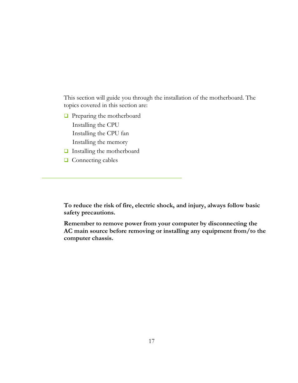 Hardware installation, Safety instructions | EVGA 141-BL-E757 User Manual | Page 17 / 76