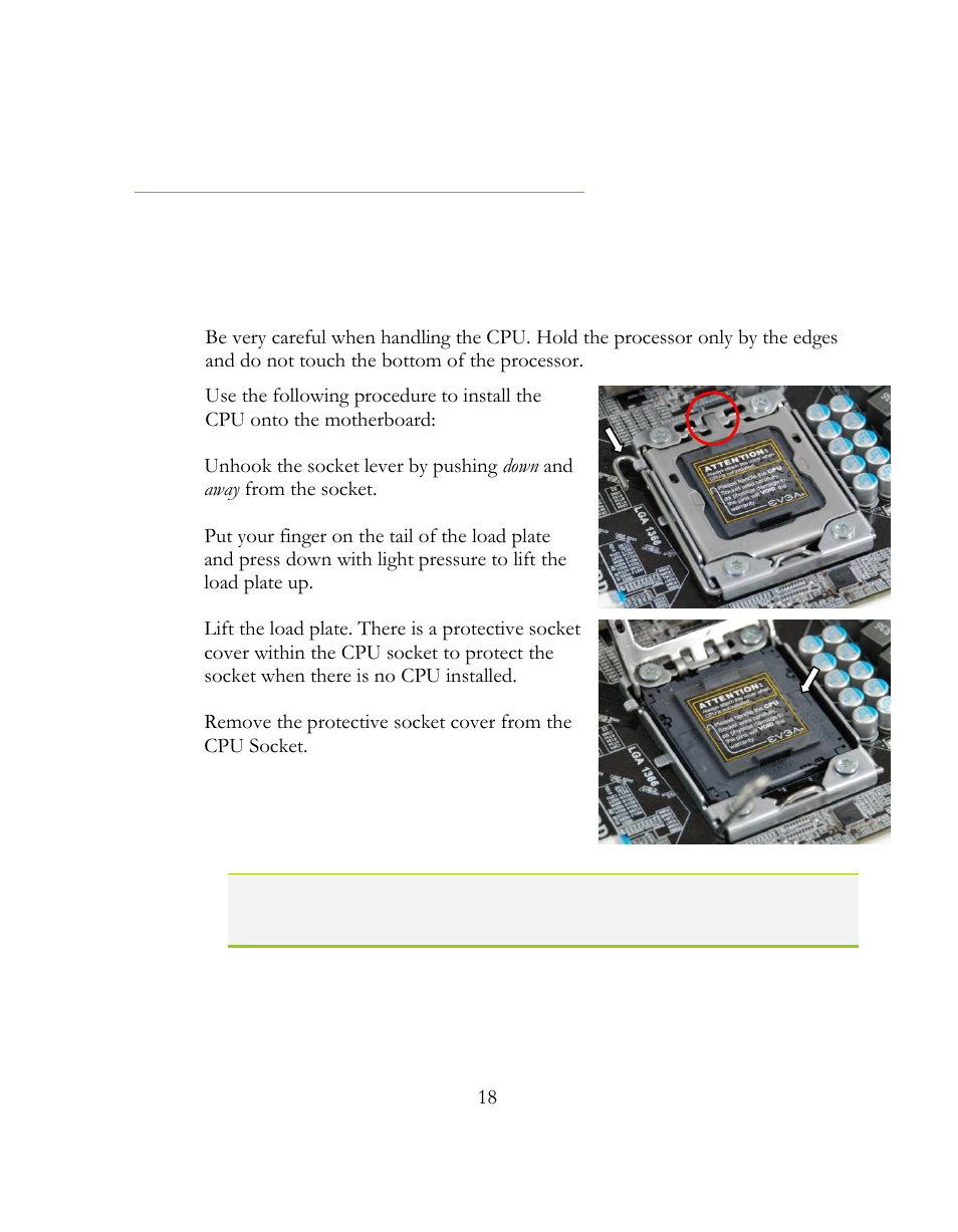 Preparing the motherboard, Installing the cpu | EVGA 141-BL-E757 User Manual | Page 18 / 76