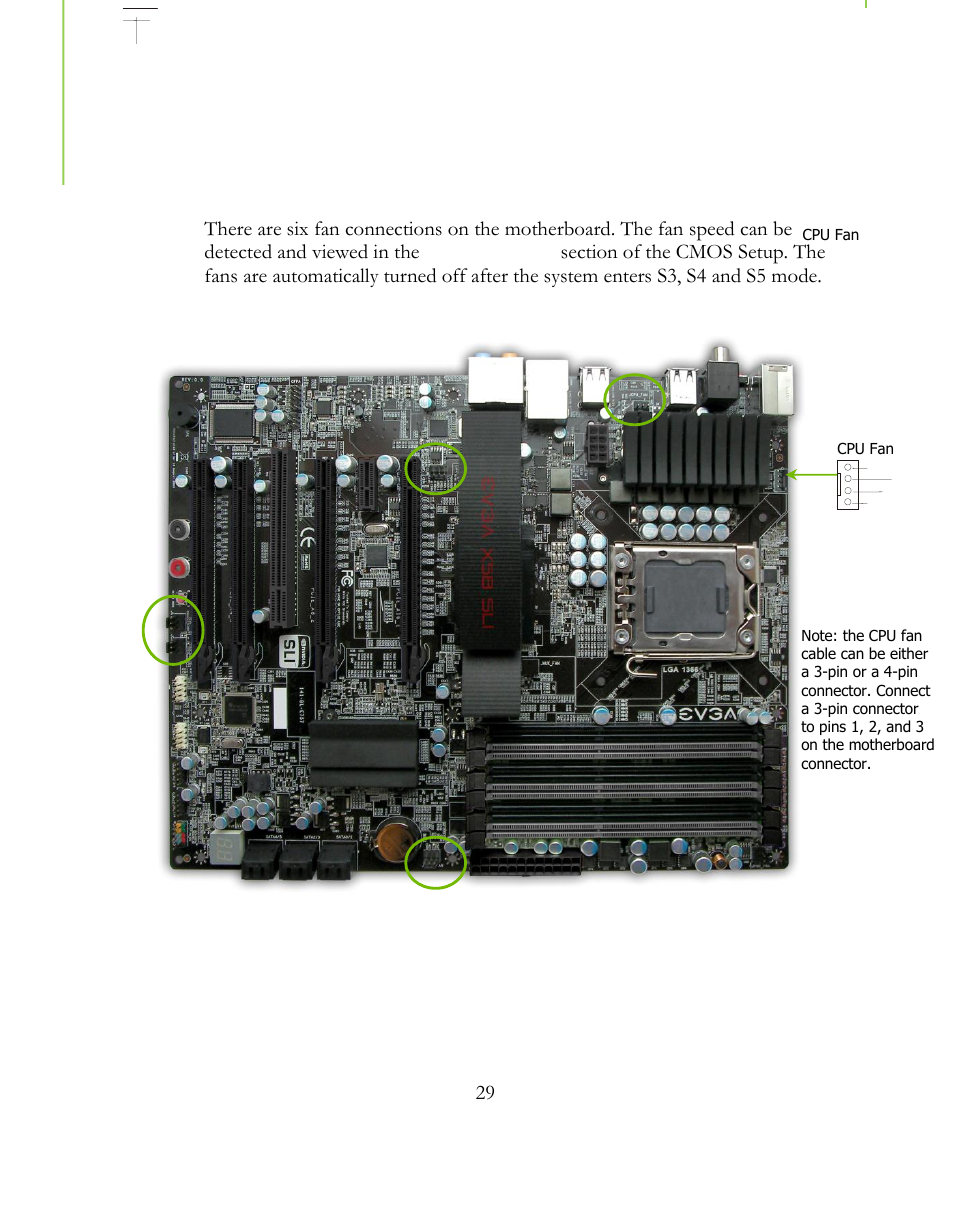 Fan connections | EVGA 141-BL-E757 User Manual | Page 29 / 76