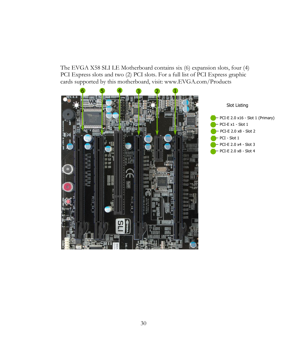 Expansion slots | EVGA 141-BL-E757 User Manual | Page 30 / 76