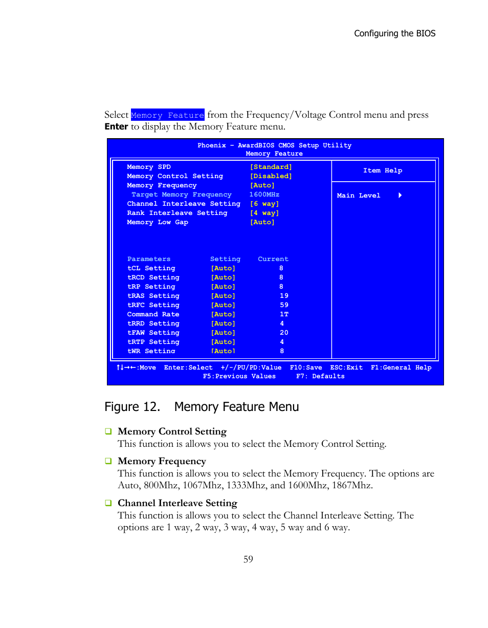 Memory feature, Select | EVGA 141-BL-E757 User Manual | Page 59 / 76