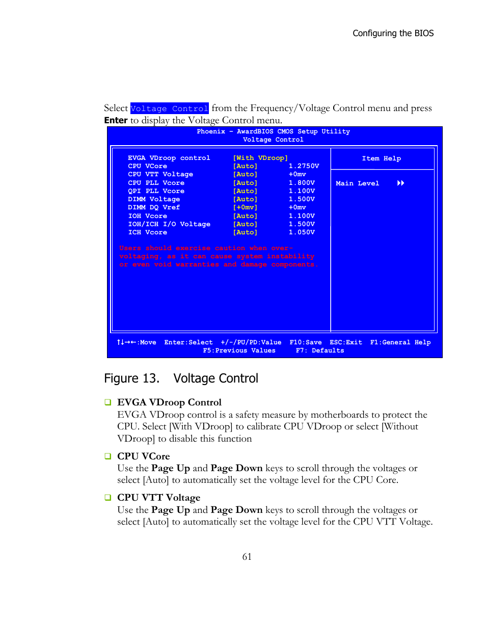 Voltage control, Figure 13. voltage control, Select | EVGA 141-BL-E757 User Manual | Page 61 / 76