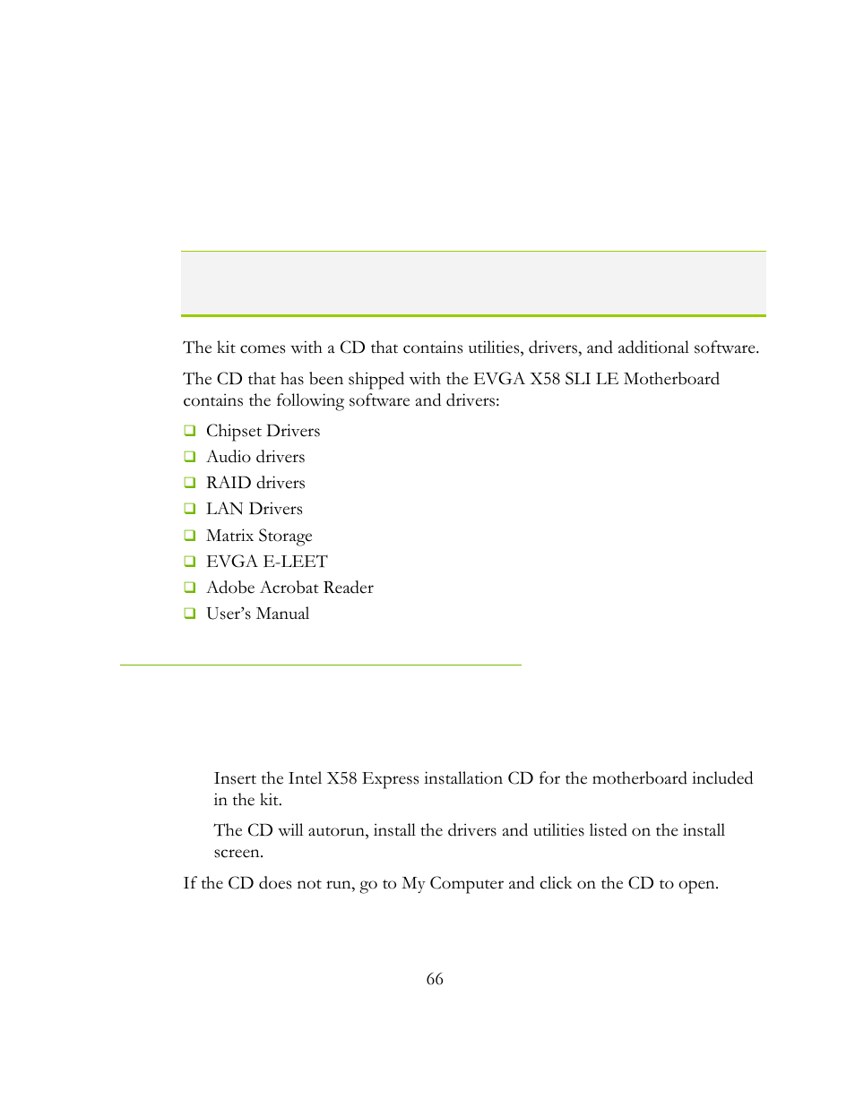 Installing drivers and software, Windows xp/vista driver installation | EVGA 141-BL-E757 User Manual | Page 66 / 76