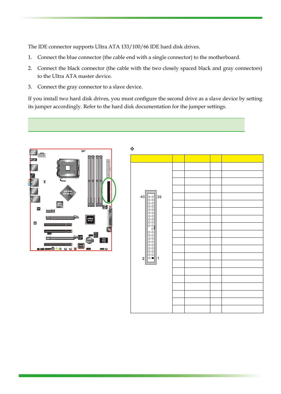 Connecting ide hard disk drives | EVGA nForce 123-YW-E175 User Manual | Page 20 / 58