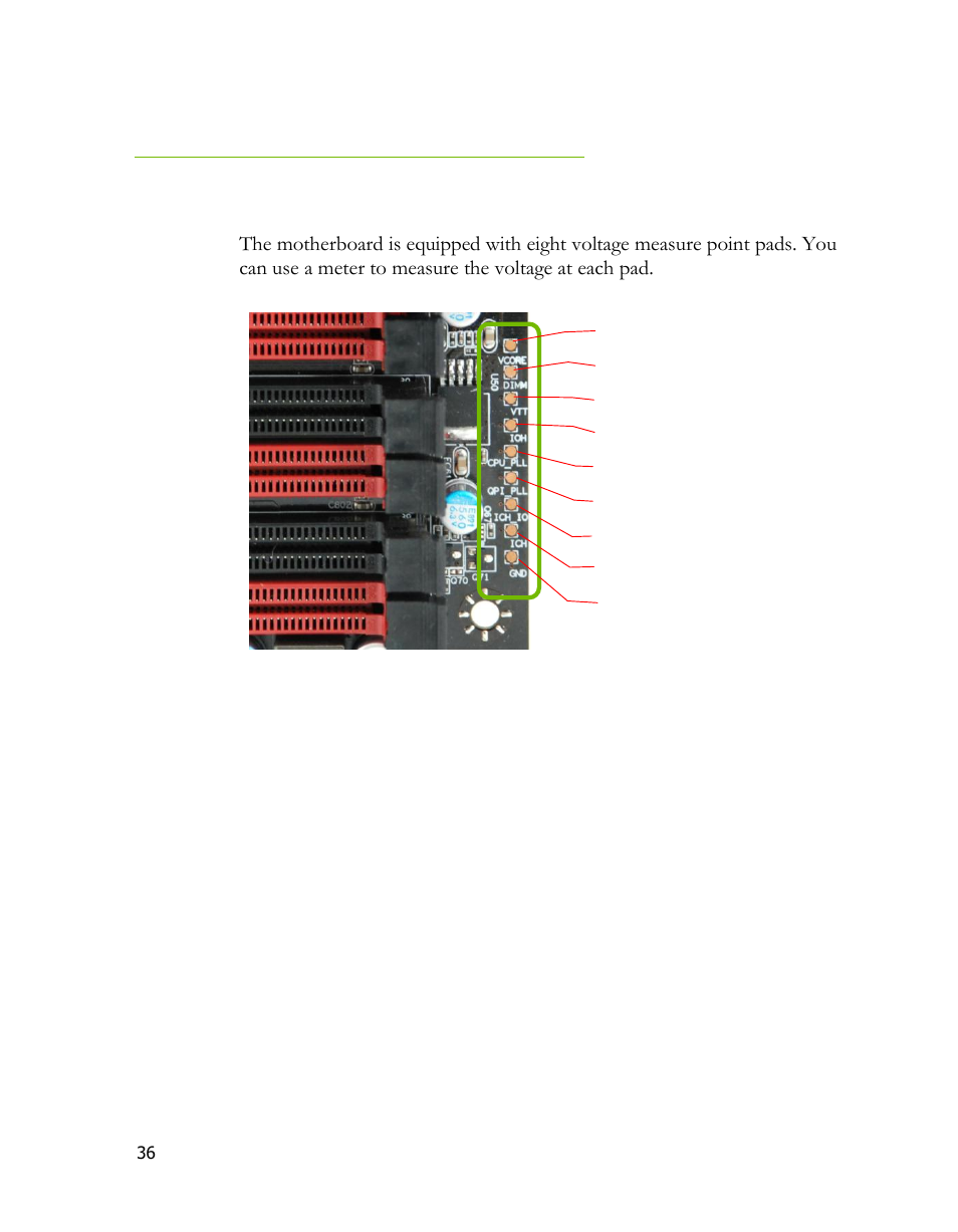 Voltage measure point | EVGA 170-BL-E762 User Manual | Page 34 / 84