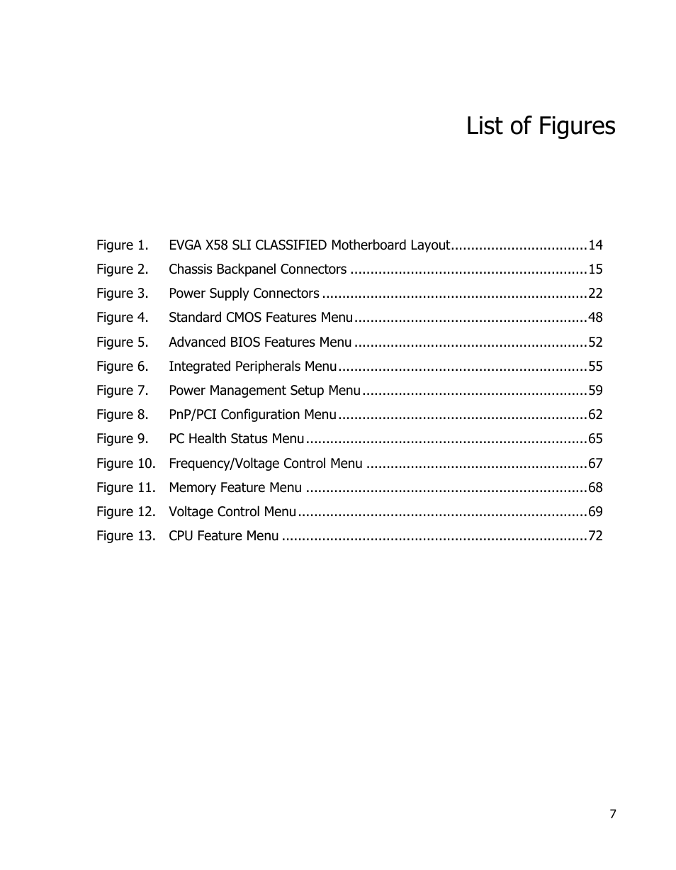 List of figures | EVGA 170-BL-E762 User Manual | Page 5 / 84