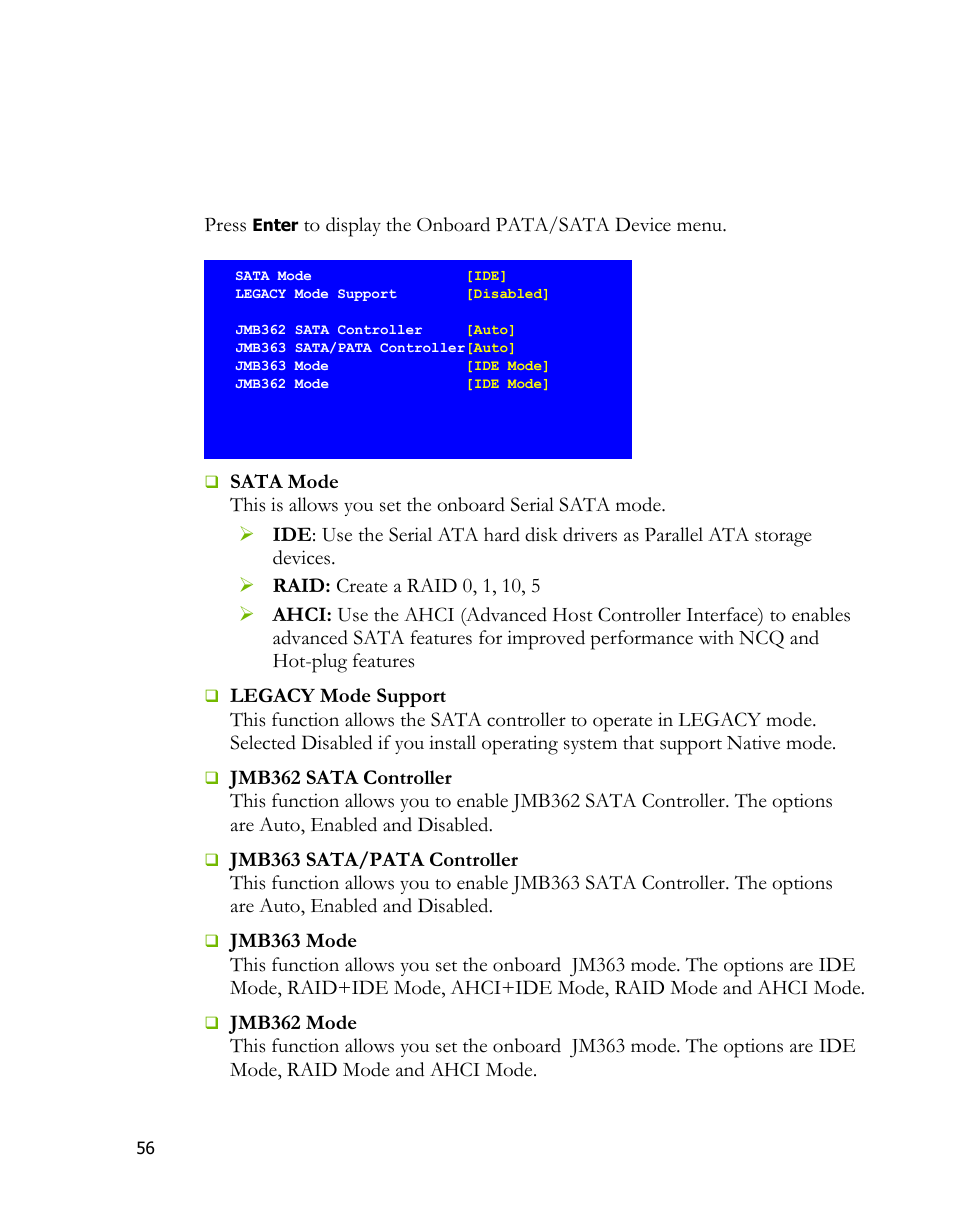 Onboard pata/sata device | EVGA 170-BL-E762 User Manual | Page 54 / 84