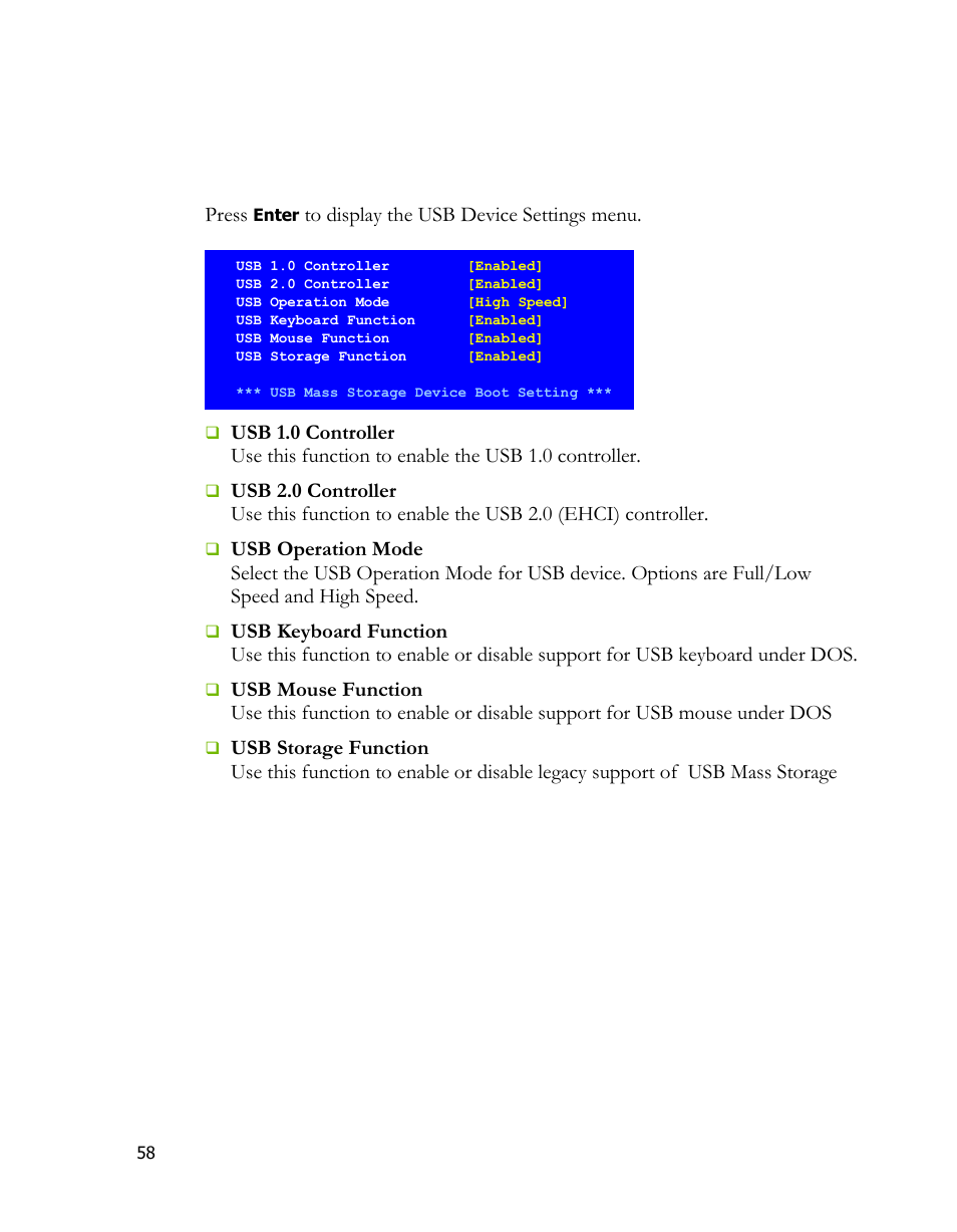 Usb device settings | EVGA 170-BL-E762 User Manual | Page 56 / 84