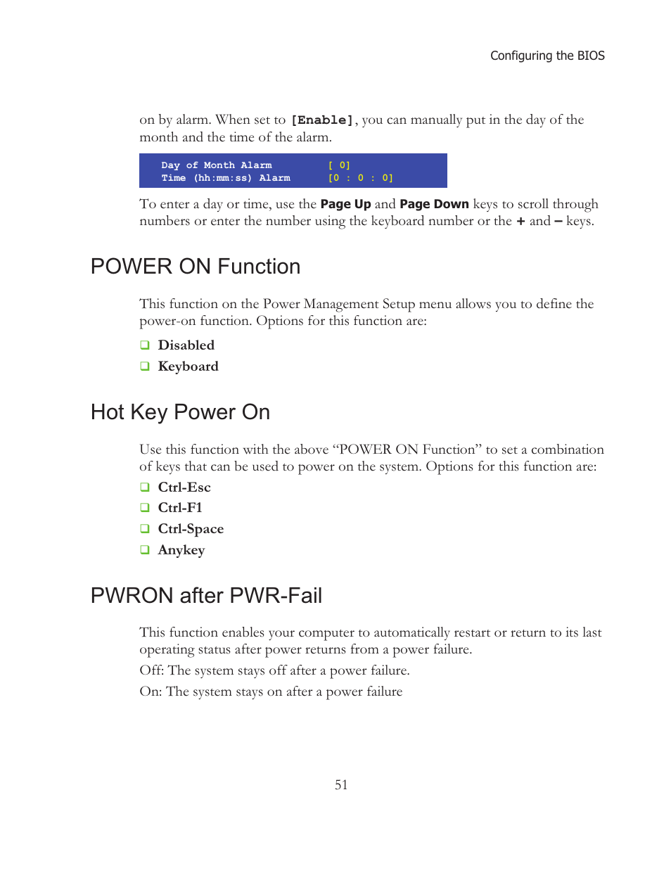 Power on function, Hot key power on, Pwron after pwr-fail | EVGA 121-BL-E756 User Manual | Page 50 / 74