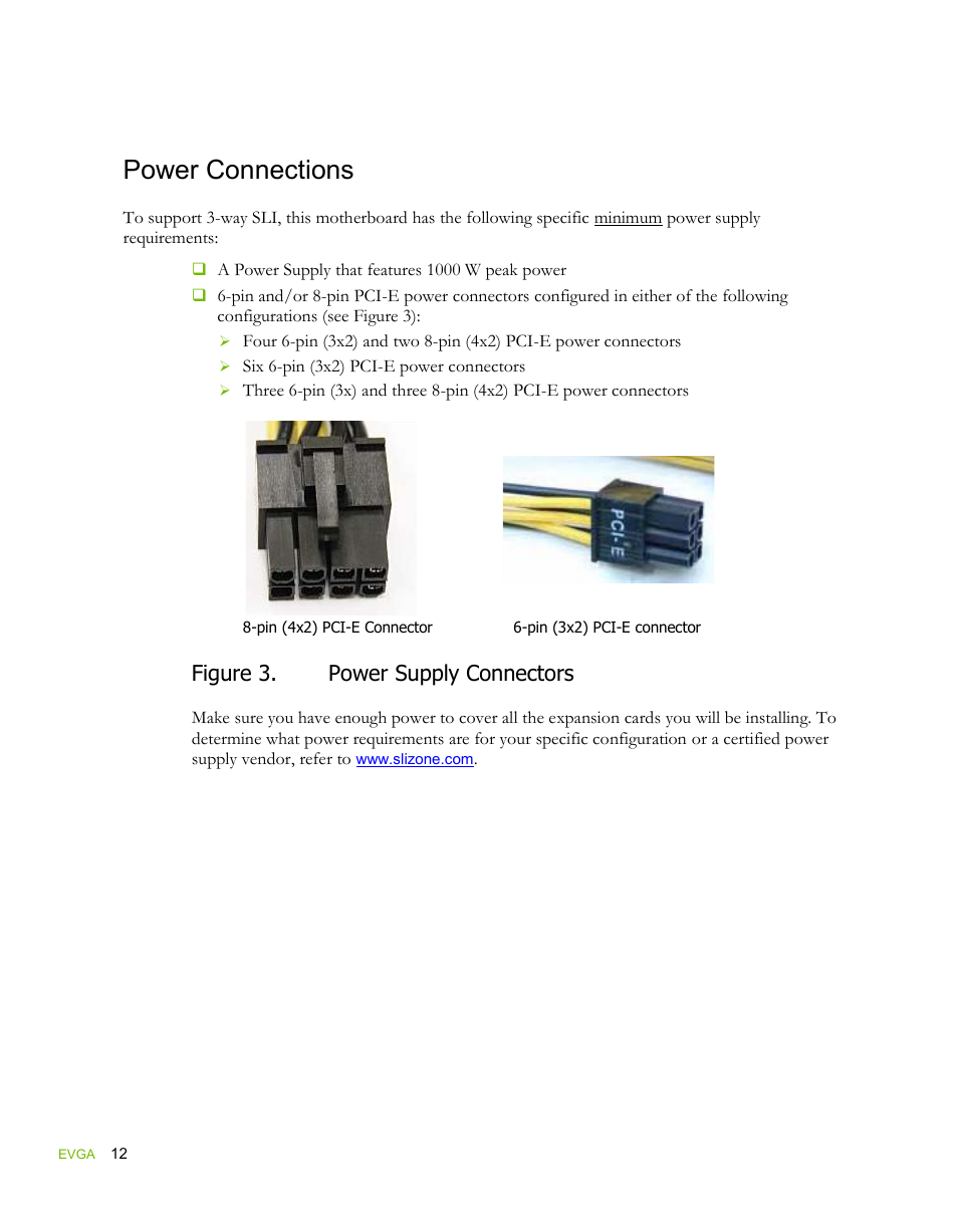 Power connections | EVGA force 132-YW-E178 User Manual | Page 22 / 85