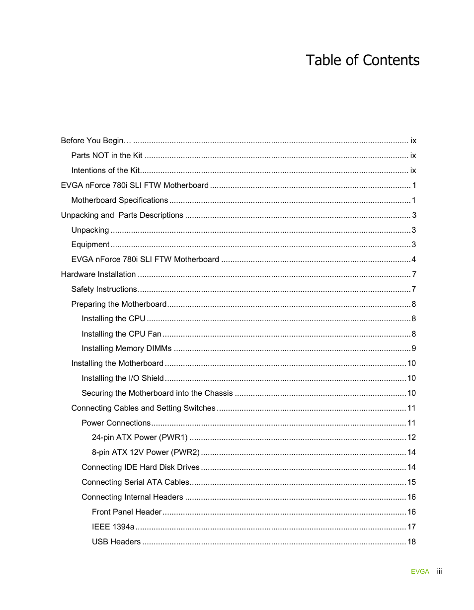 EVGA force 132-YW-E178 User Manual | Page 3 / 85