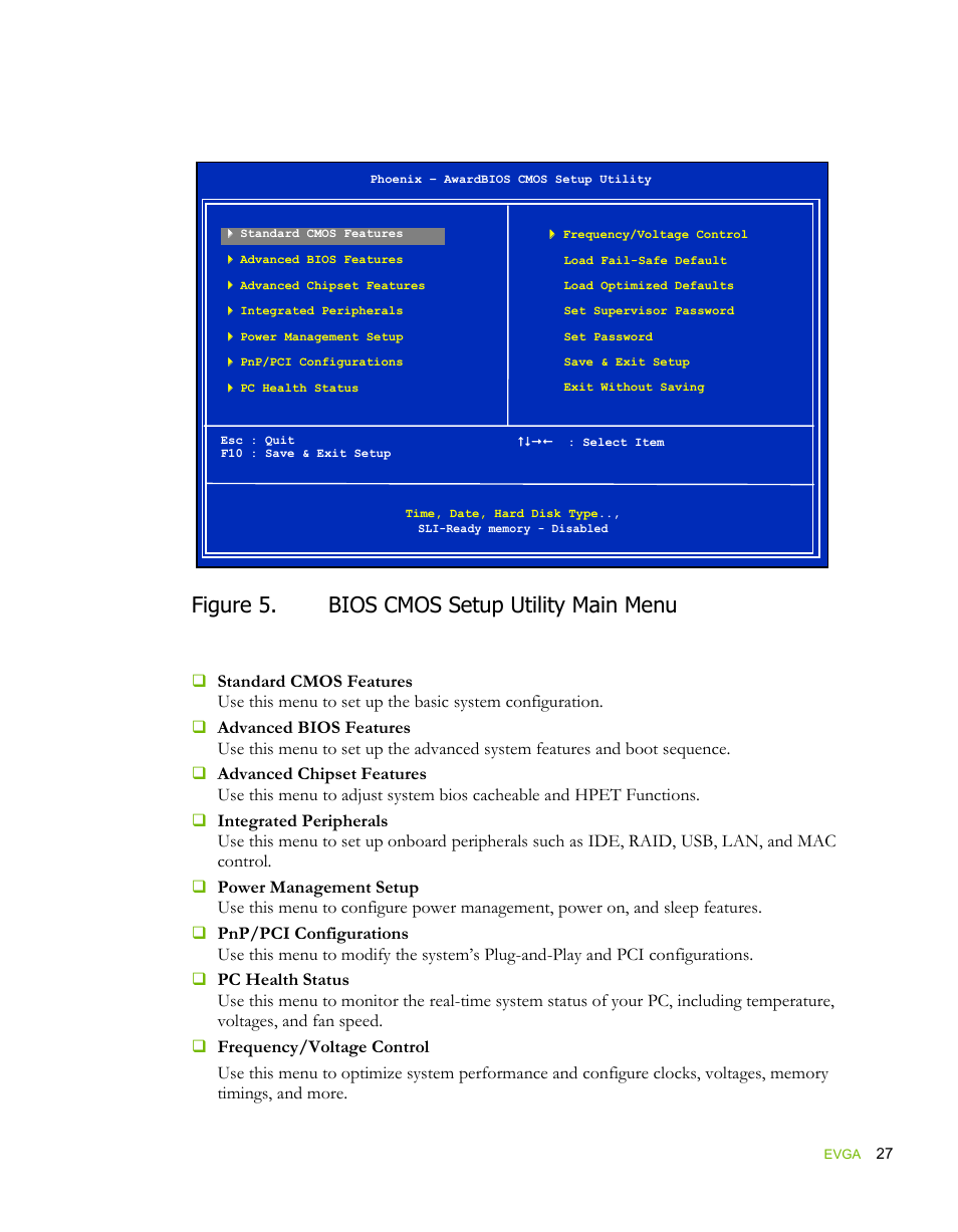 Figure 5. bios cmos setup utility main menu | EVGA force 132-YW-E178 User Manual | Page 37 / 85