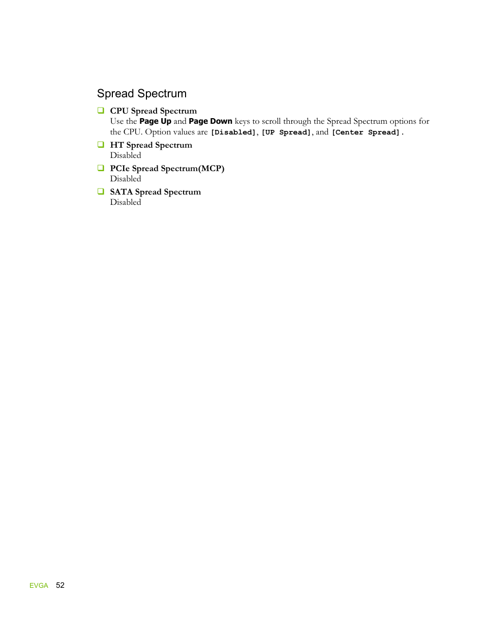 Spread spectrum | EVGA force 132-YW-E178 User Manual | Page 63 / 85