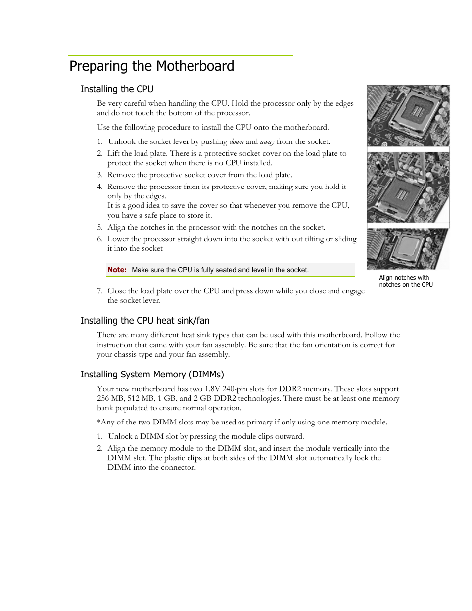 Preparing the motherboard | EVGA nForce 630i User Manual | Page 6 / 11