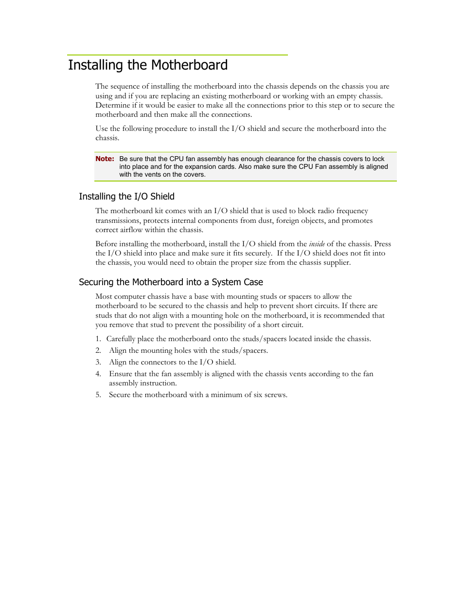 Installing the motherboard | EVGA nForce 630i User Manual | Page 7 / 11