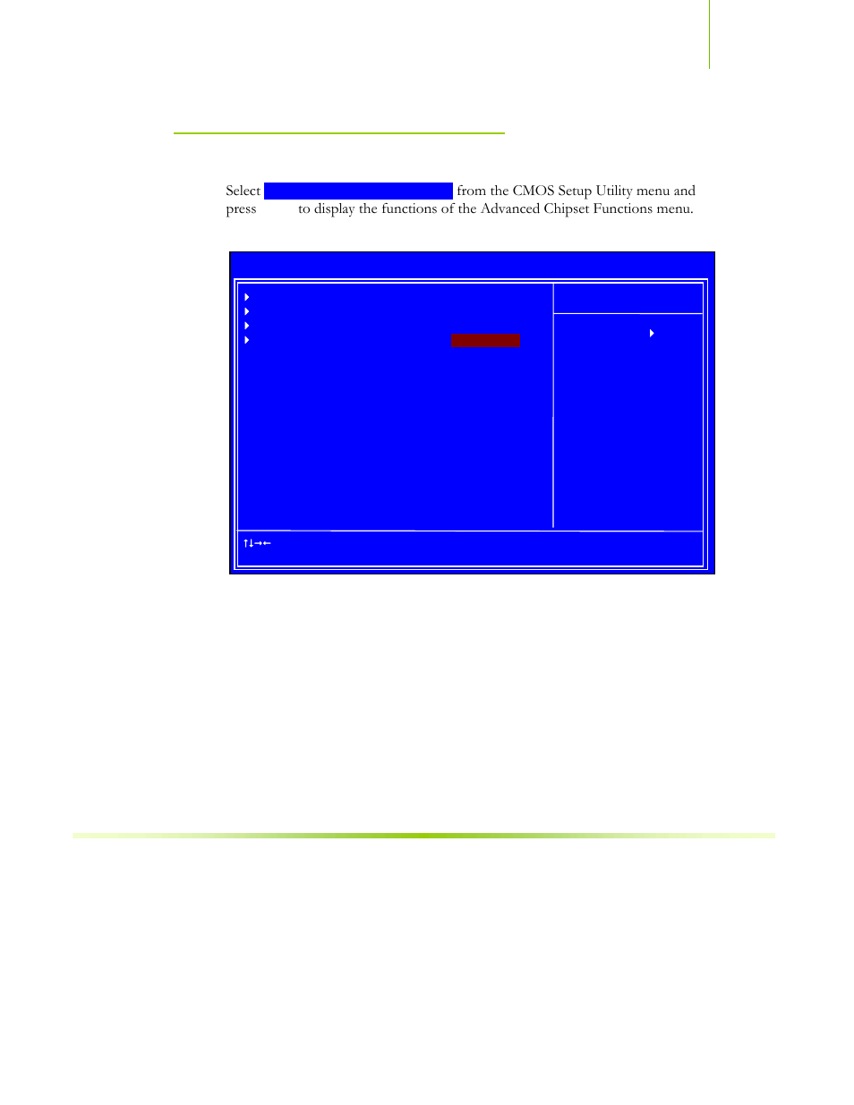 Advanced chipset features, Figure 8. advanced chipset features, Select | EVGA NFORCE 650I User Manual | Page 50 / 75