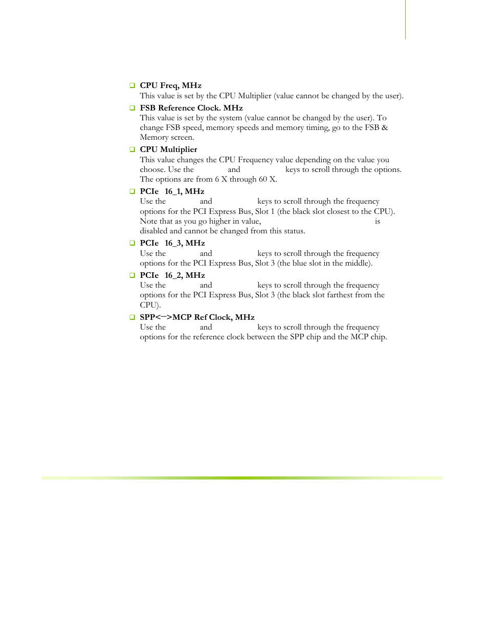 Frequency settings | EVGA NFORCE 650I User Manual | Page 52 / 75