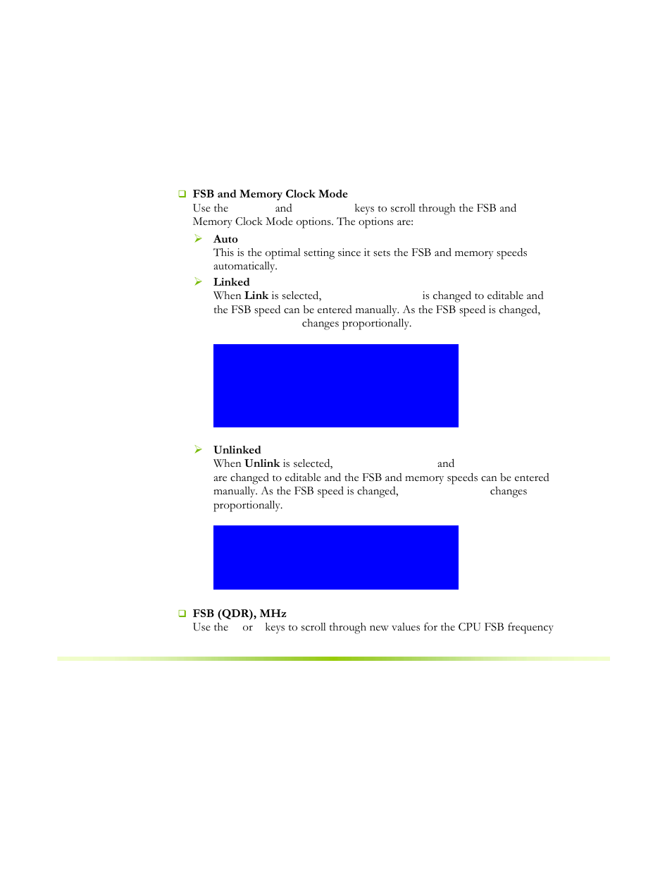 Changes proportionally, Fsb (qdr), mhz use the | EVGA NFORCE 650I User Manual | Page 55 / 75