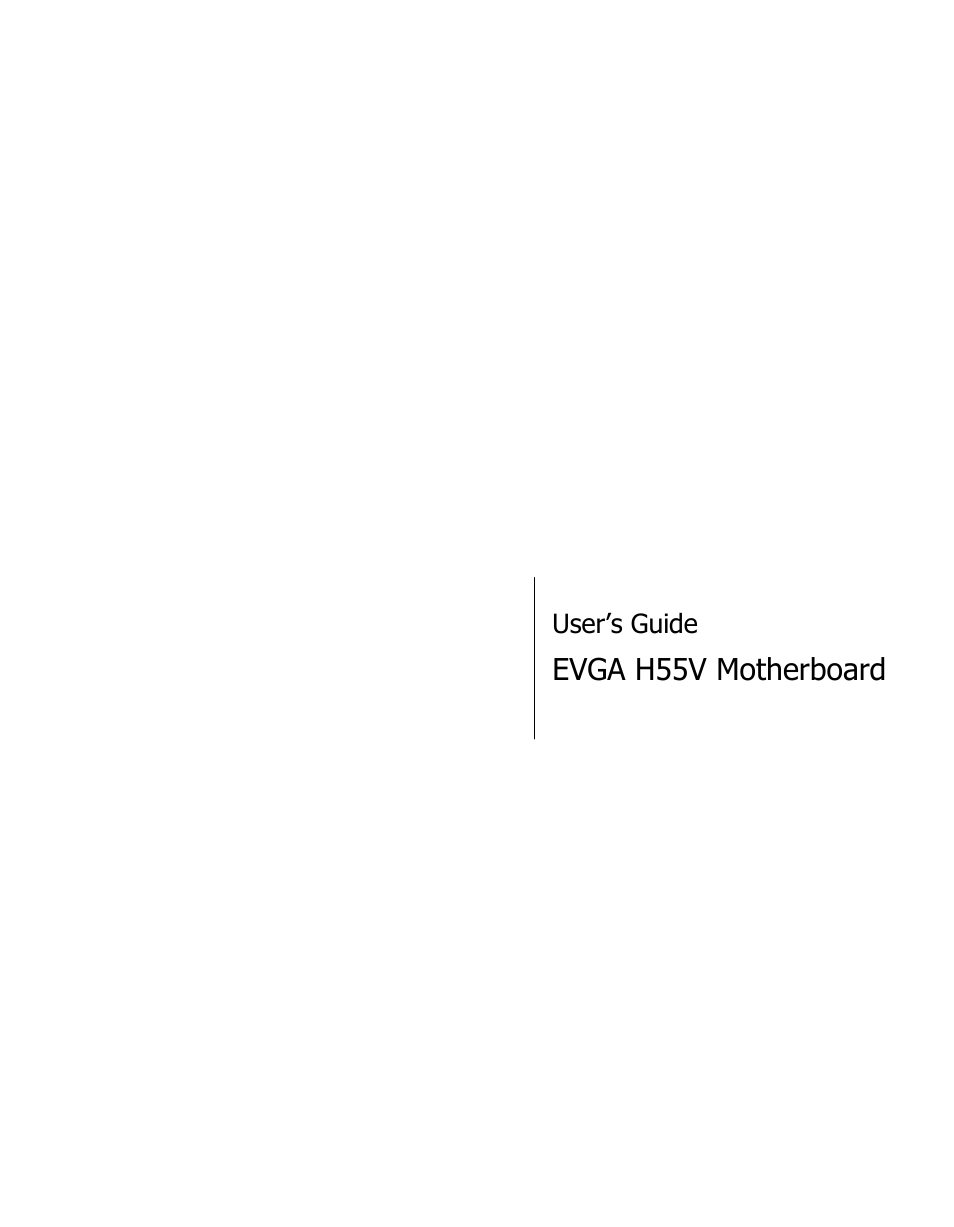 EVGA H55V User Manual | 10 pages