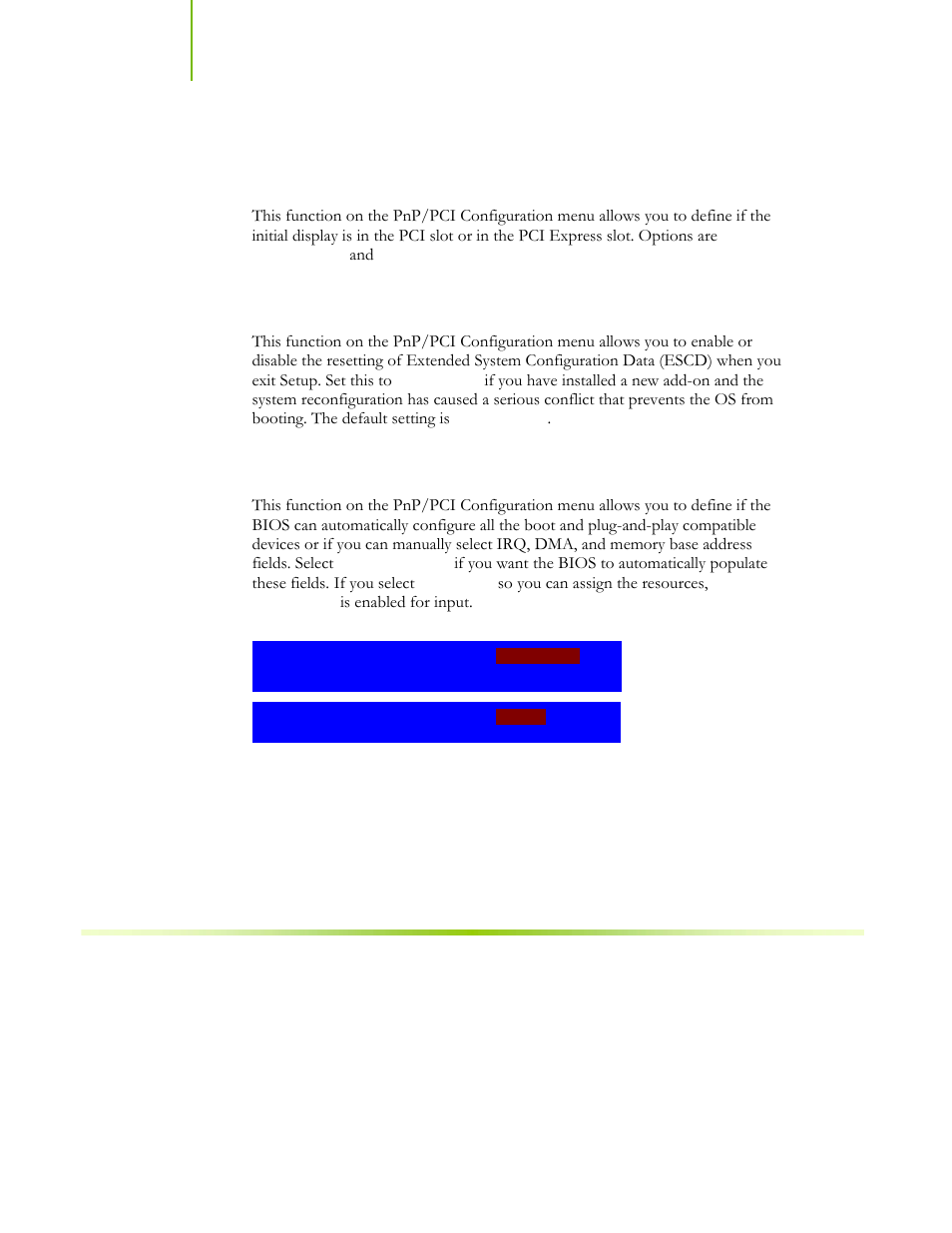 Init display first, Reset configuration data, Resources controlled by | EVGA nForce 122-CK-NF68-XX User Manual | Page 113 / 170