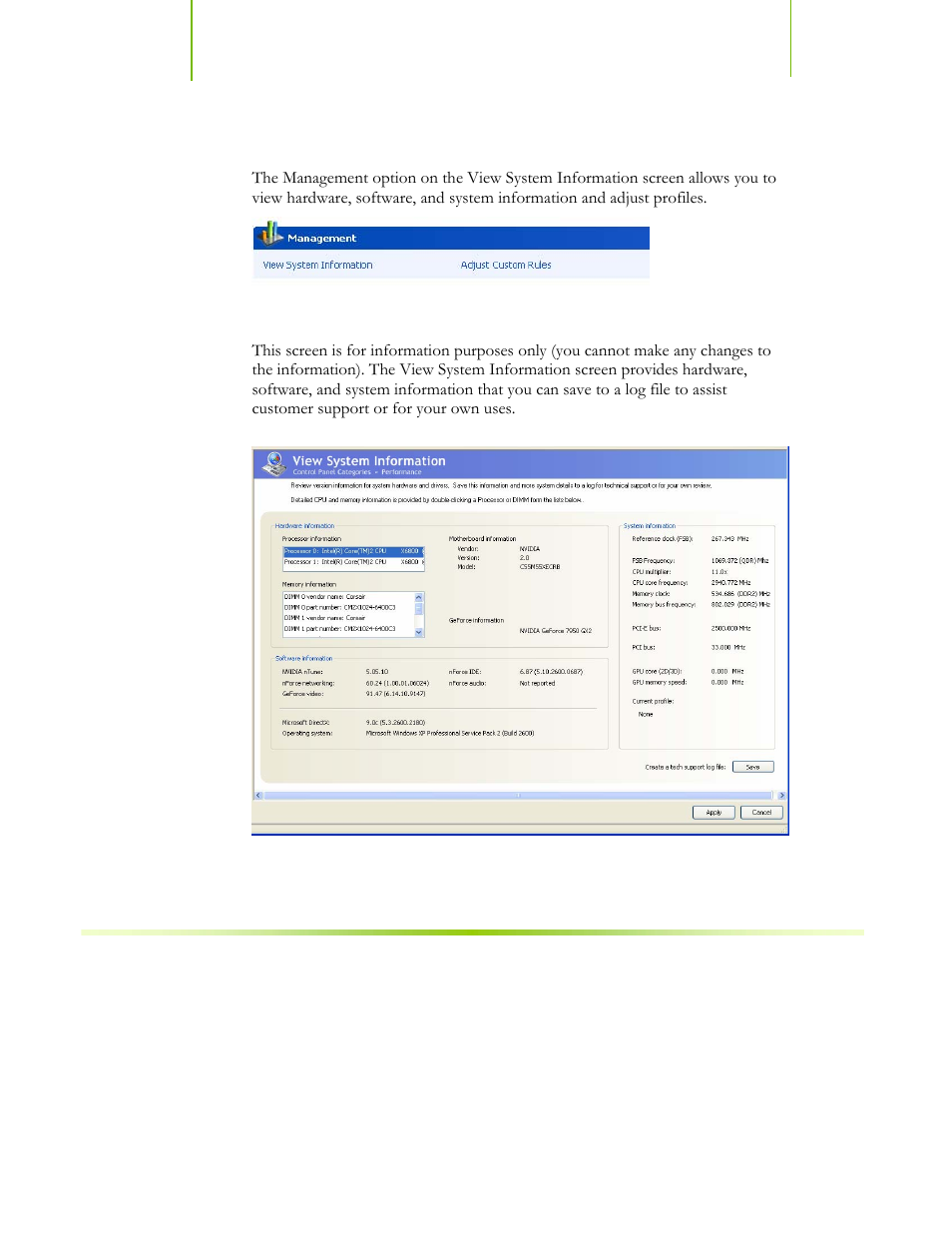 Management, View system information | EVGA nForce 122-CK-NF68-XX User Manual | Page 134 / 170