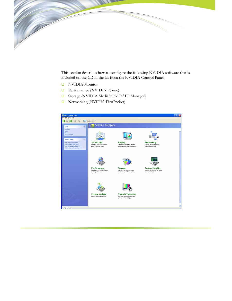 Using the nvidia software | EVGA nForce 122-CK-NF68-XX User Manual | Page 14 / 170