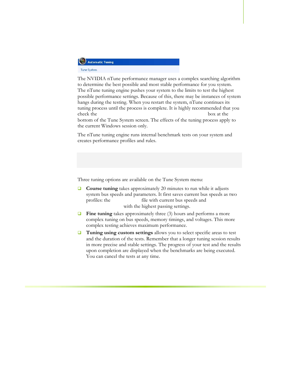 Automatic tuning | EVGA nForce 122-CK-NF68-XX User Manual | Page 26 / 170