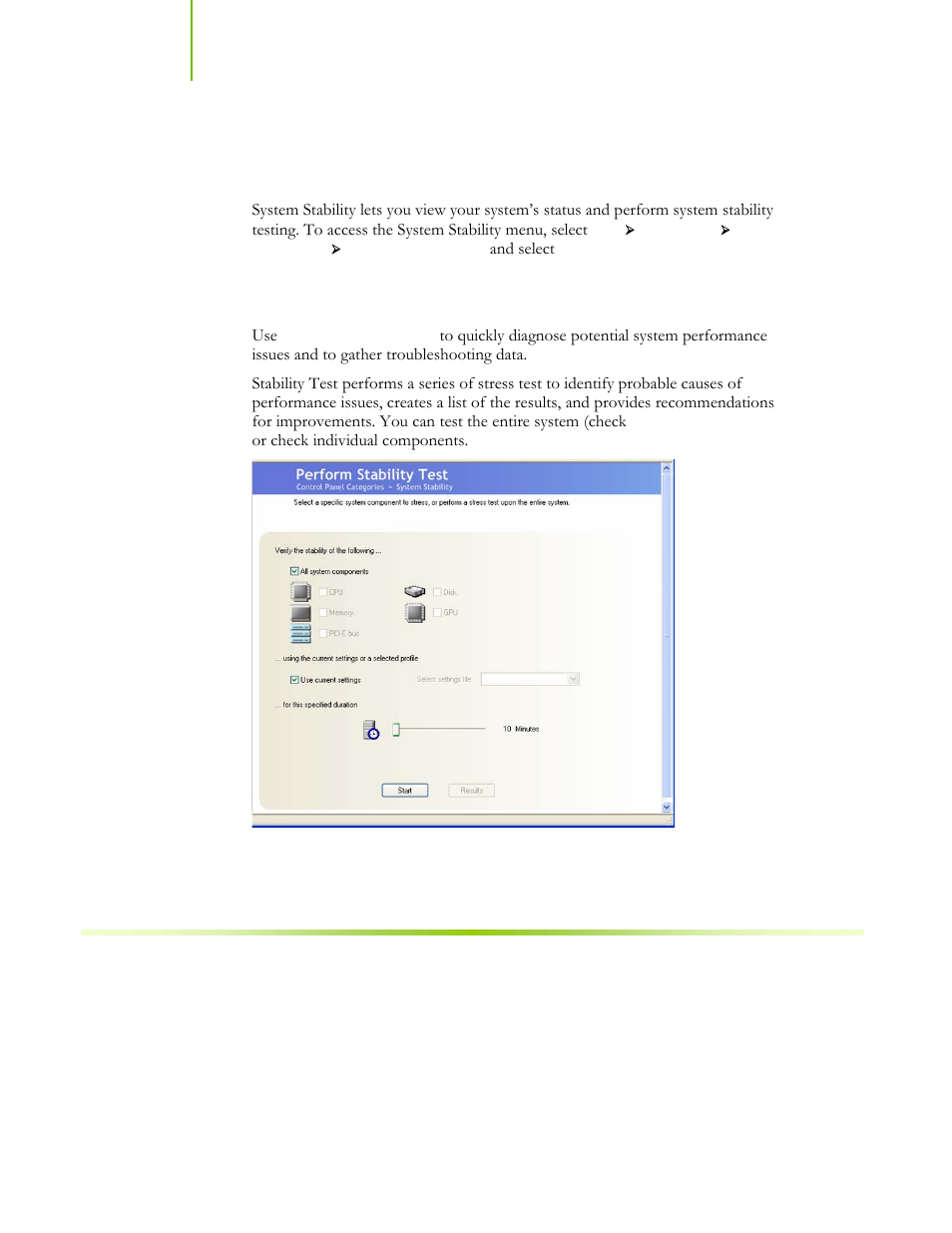 System stability, Perform stability test, Figure 25. perform stability test | EVGA nForce 122-CK-NF68-XX User Manual | Page 31 / 170