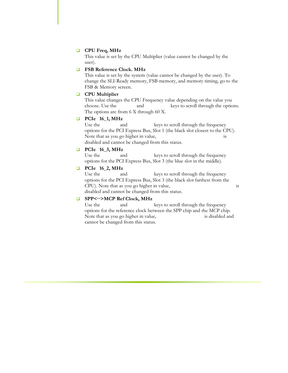 Frequency settings | EVGA nForce 122-CK-NF68-XX User Manual | Page 95 / 170