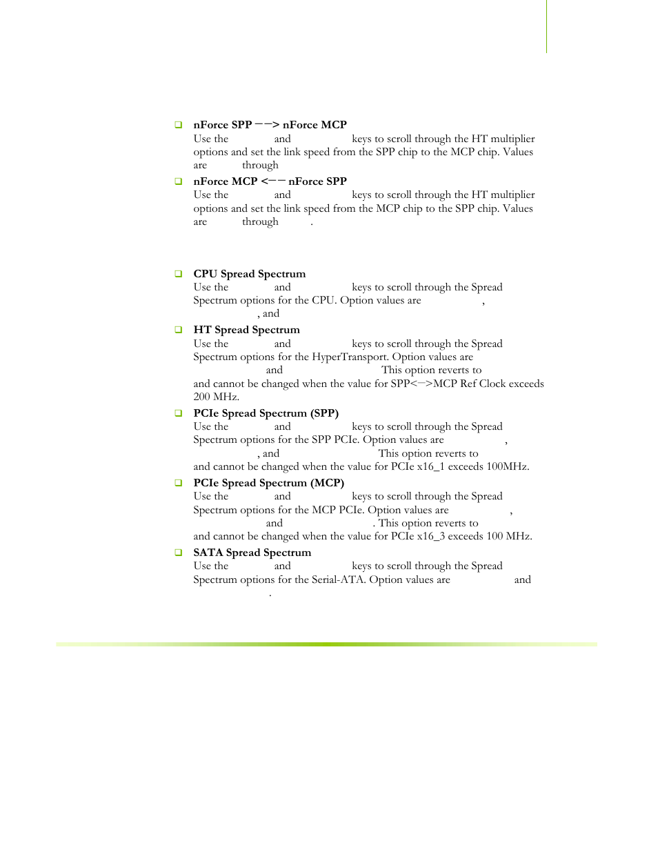 Ht multiplier, Spread spectrum | EVGA nForce 122-CK-NF68-XX User Manual | Page 96 / 170