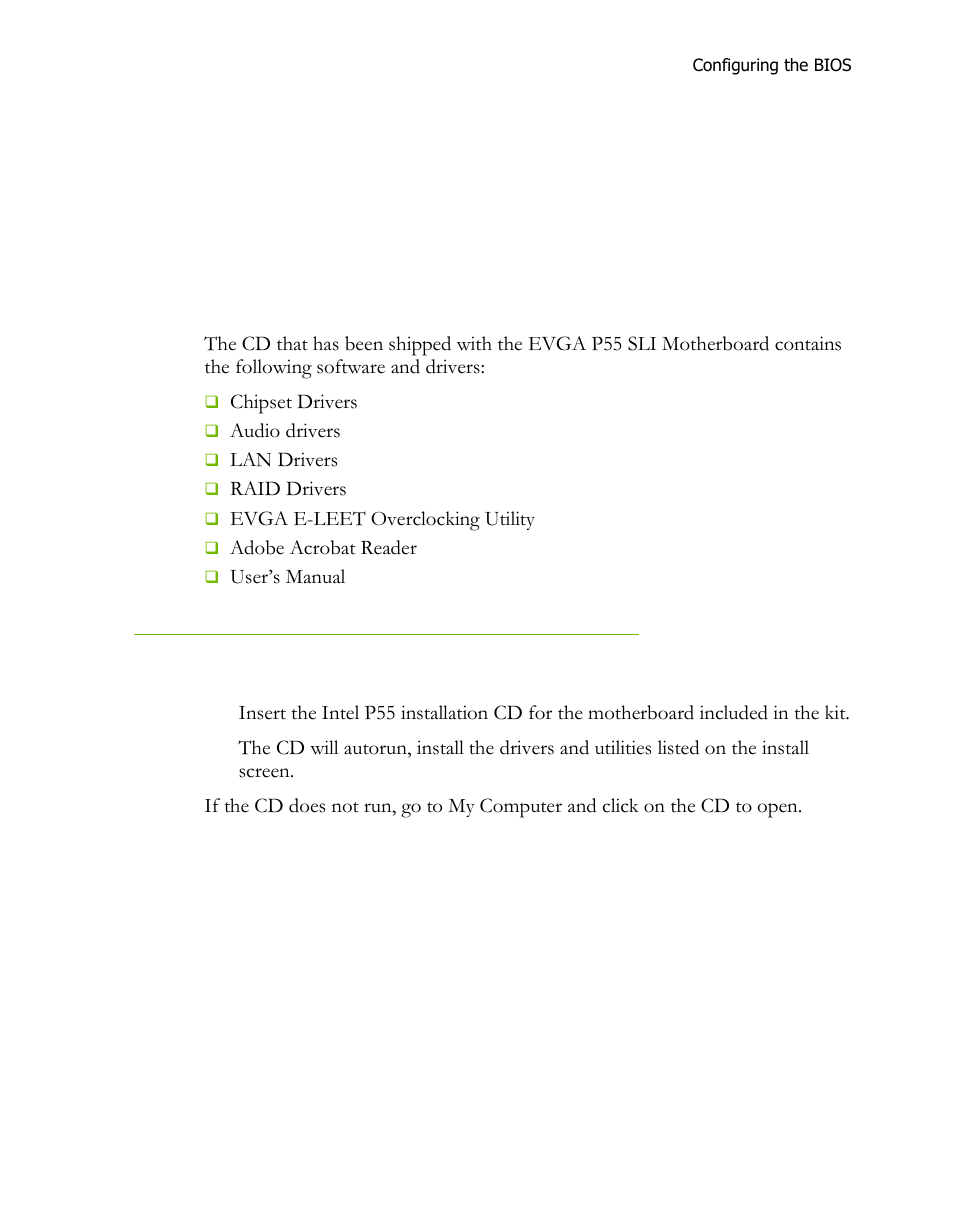 Installing drivers and software, Windows xp/vista/7 driver installation | EVGA P55 SLI User Manual | Page 41 / 46