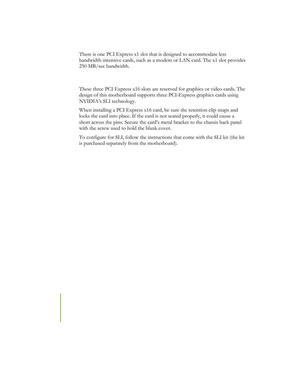 Pci express x1 slot, Pci express x16 slots | EVGA NFORCE 780I SLI User Manual | Page 37 / 127