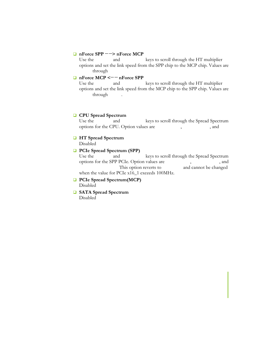Ht multiplier, Spread spectrum | EVGA NFORCE 780I SLI User Manual | Page 58 / 127