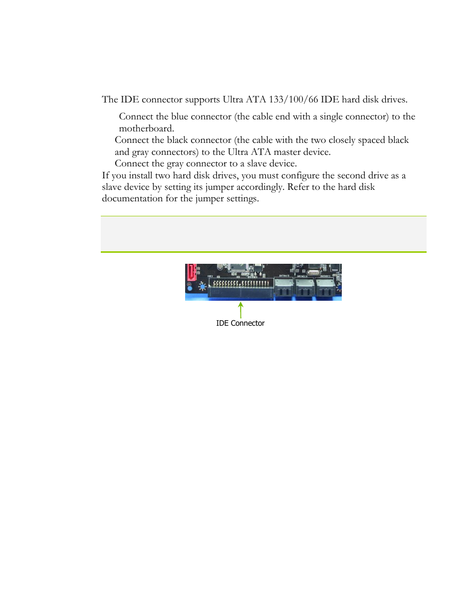 Connecting ide hard disk drives, Connecting serial ata cables | EVGA H55 User Manual | Page 16 / 46