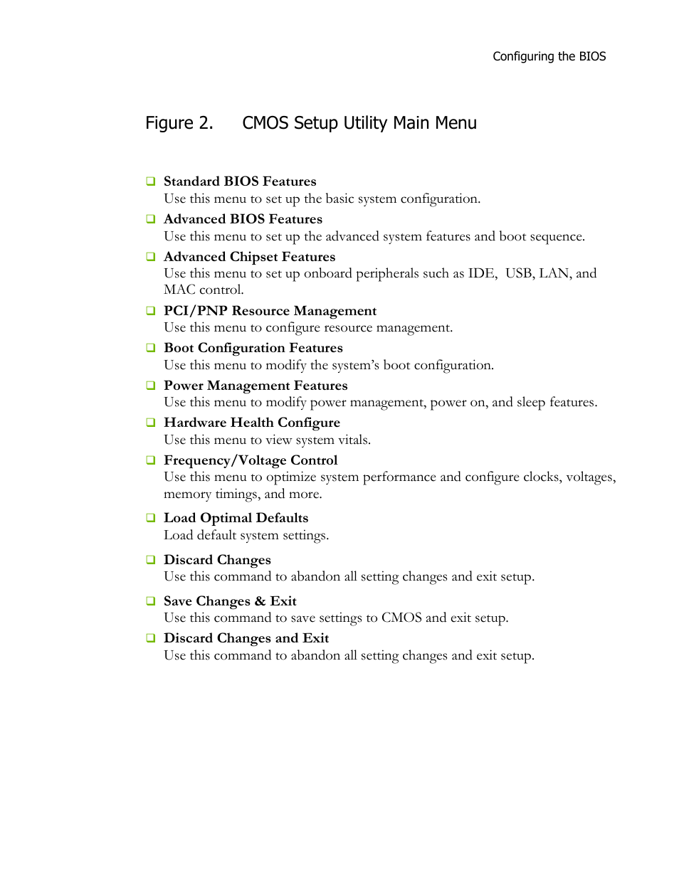 Figure 2, Cmos setup utility main menu, Figure 2. cmos setup utility main menu | EVGA H55 User Manual | Page 27 / 46