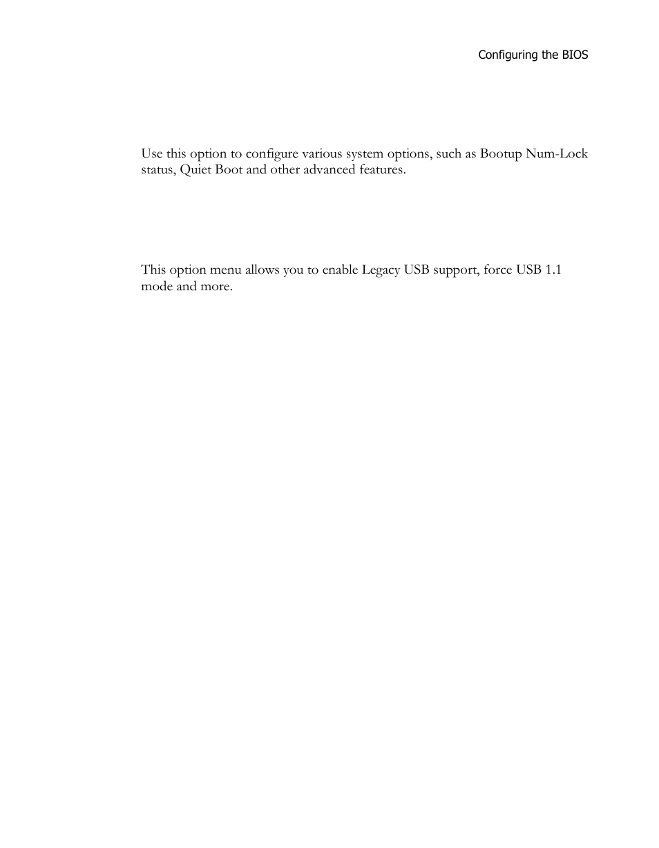 Boot settings configuration, Ahci configuration, Usb configuration | Advanced chipset features | EVGA H55 User Manual | Page 31 / 46