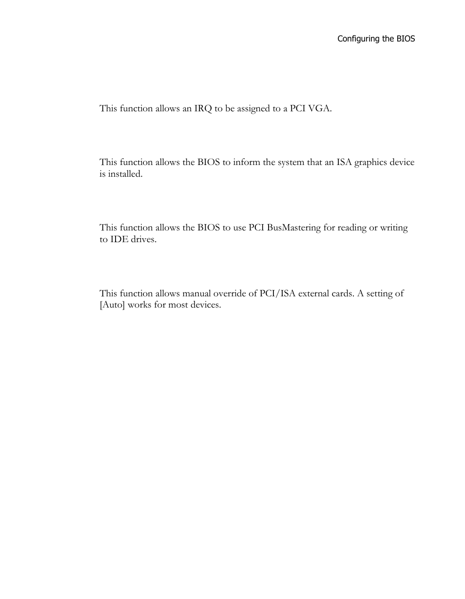 Allocate irq to pci vga, Palette snooping, Pci ide busmaster | Offboard pci/isa ide card | EVGA H55 User Manual | Page 35 / 46