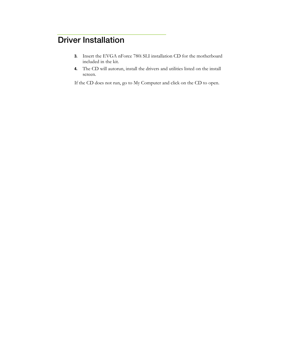 Driver installation | EVGA 750I SLI User Manual | Page 49 / 58