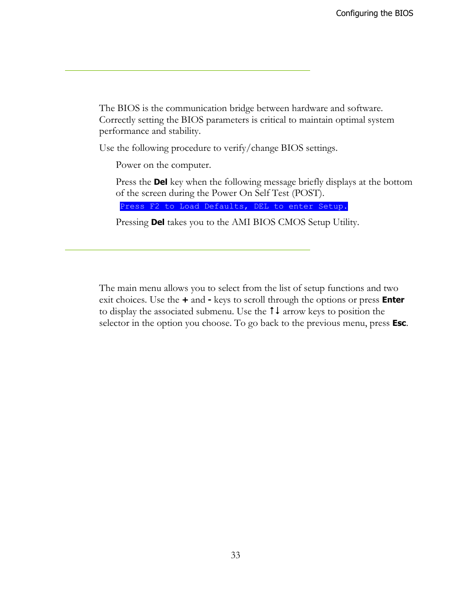 Enter bios setup, Main menu | EVGA 160-LF-E659 User Manual | Page 33 / 54