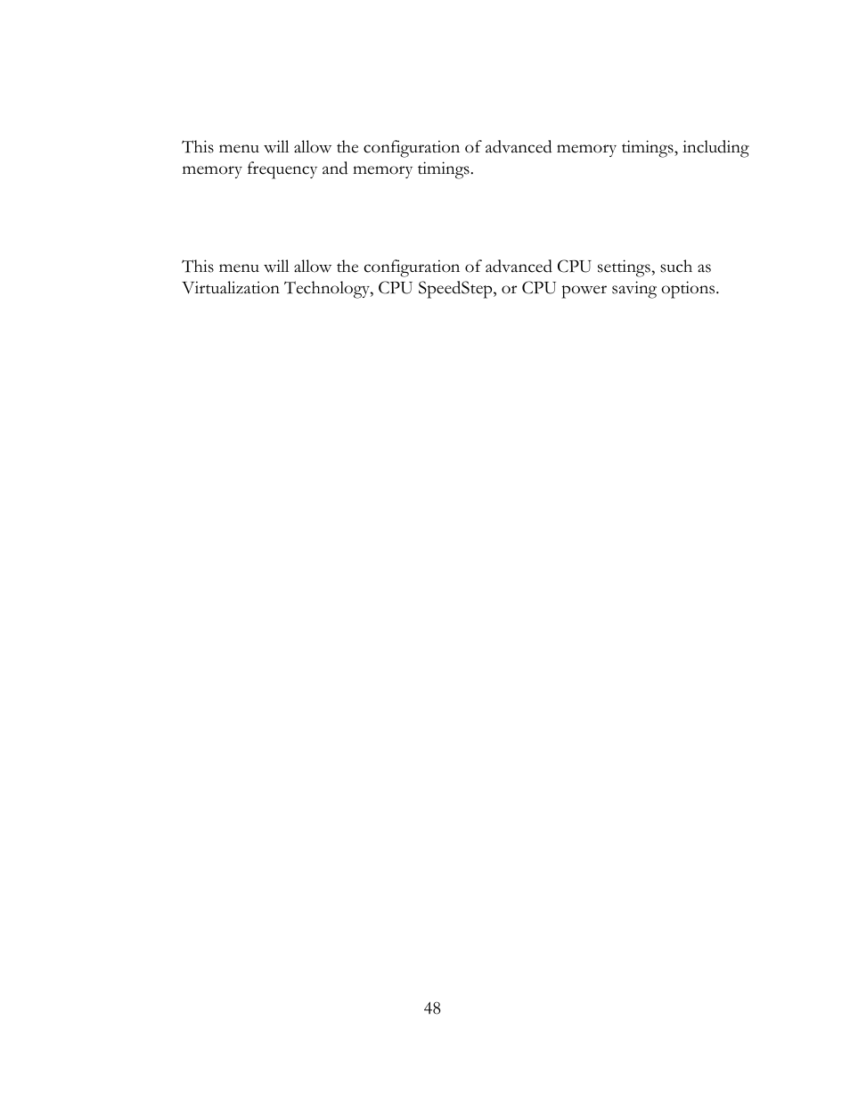 Memory configure, Cpu configuration | EVGA 160-LF-E659 User Manual | Page 48 / 54