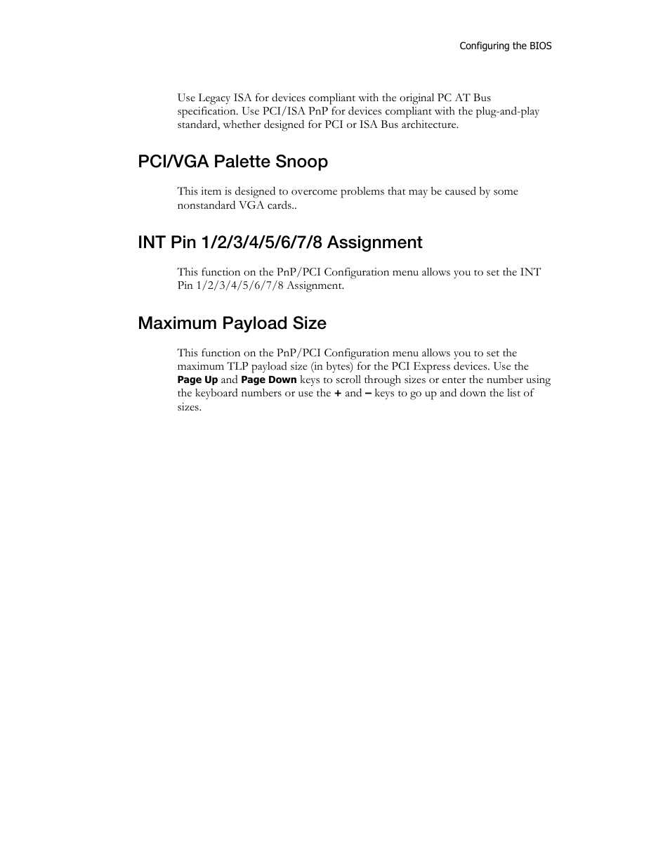 Pci/vga palette snoop, Maximum payload size | EVGA X58 3X SLI User Manual | Page 55 / 75