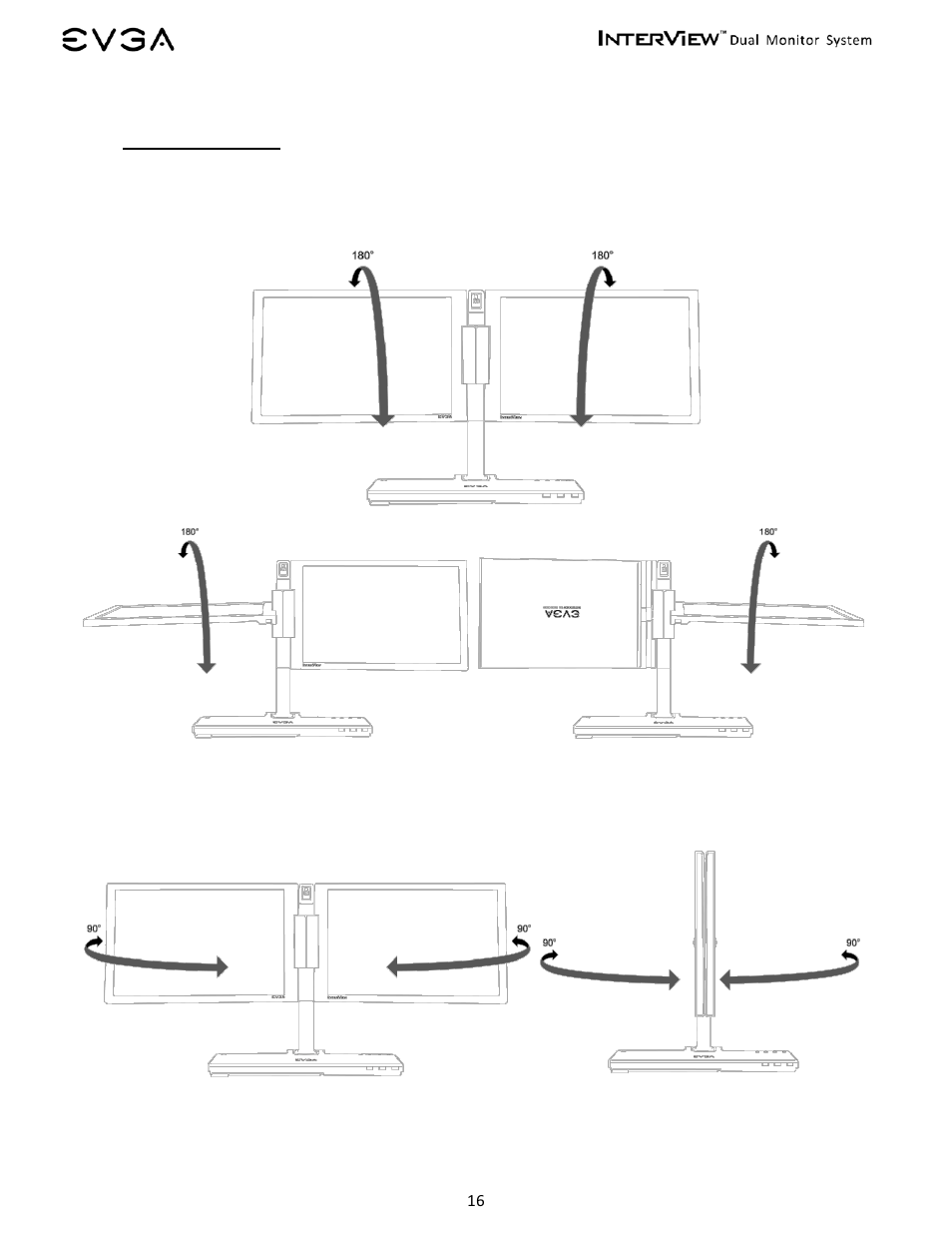 How to adjust interview, Rotating/folding | EVGA InterView 200-LM-1700 User Manual | Page 16 / 35