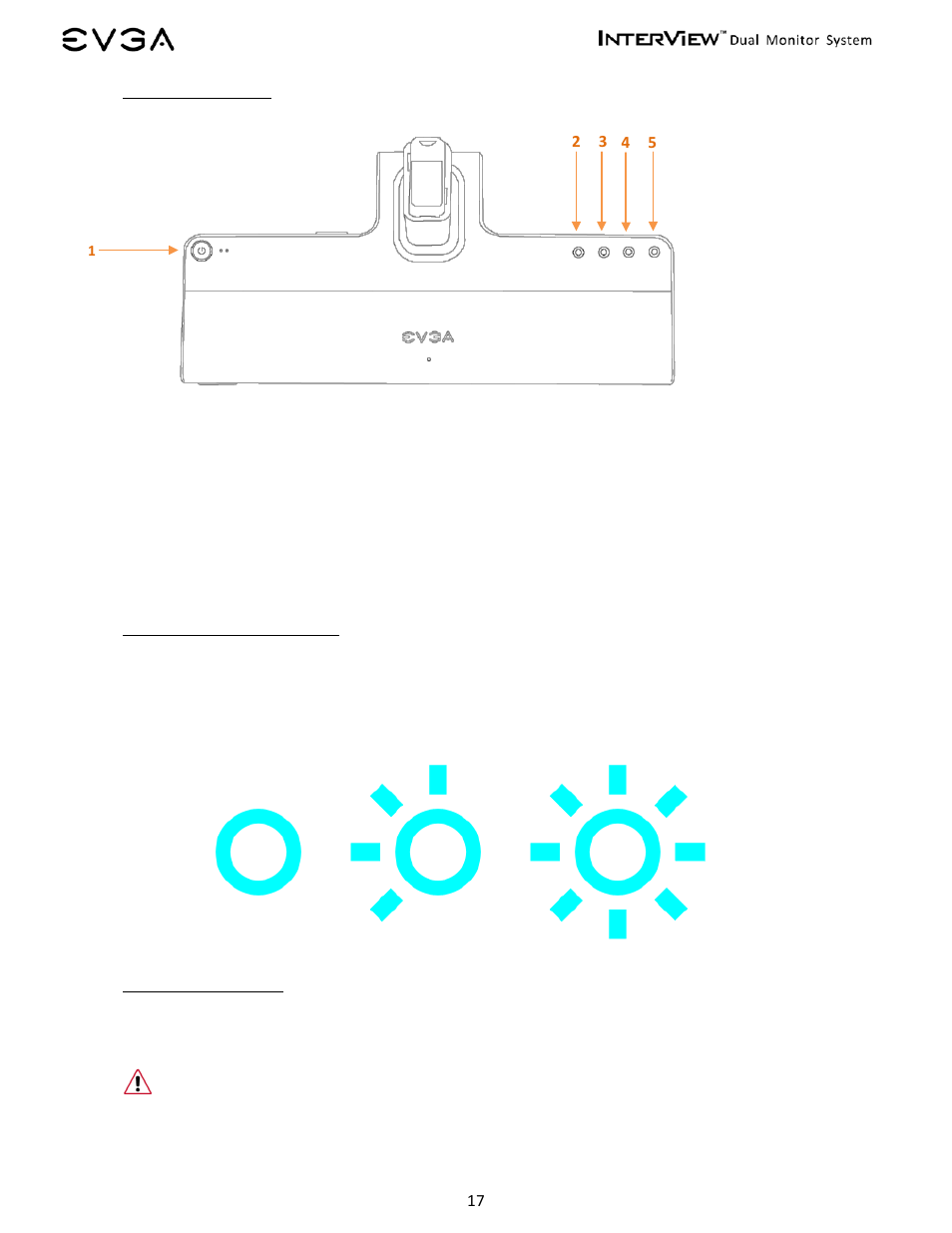 Control buttons, Brightness adjustment, Auto adjustment | 2 control buttons, 3 brightness adjustment, 4 auto adjustment | EVGA InterView 200-LM-1700 User Manual | Page 17 / 35