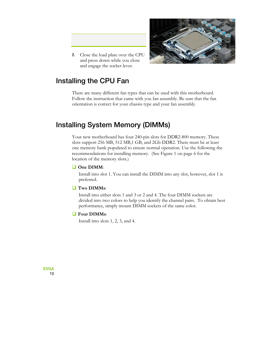 Installing the cpu fan | EVGA 730I User Manual | Page 21 / 85