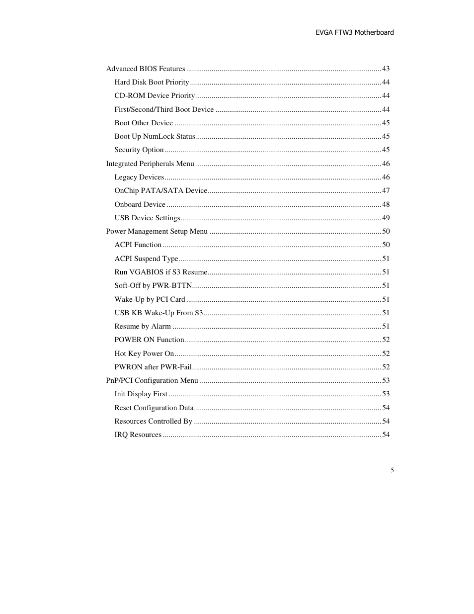 EVGA X58 FTW User Manual | Page 5 / 77